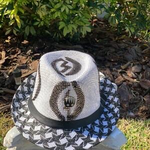Half Black and White Fedora with Fringe main image 1