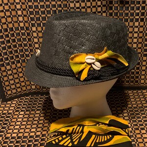 Fedora And Facemask, African Fedora, Black Fedora, Exotic Fedora, Fedora And Facemask, Facemask And Fedora, Ankara Fedora, Ankara