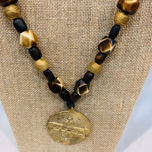 African Necklace, African Male Necklace, Bone Necklace, Brass Necklace, African Pendant  Necklace, African Unisex Necklace, Wakanda Necklace