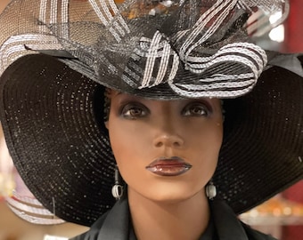 African Sumner Crown, Black And White Formal Hat, African Straw Hat,  Zulu Hat , Ethnic Hat,  Funky Straw Hat, African Funk Hat, Derby Hat