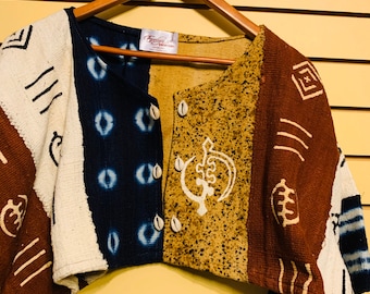 African bolero jacket, african jacket, modern mudcloth,
