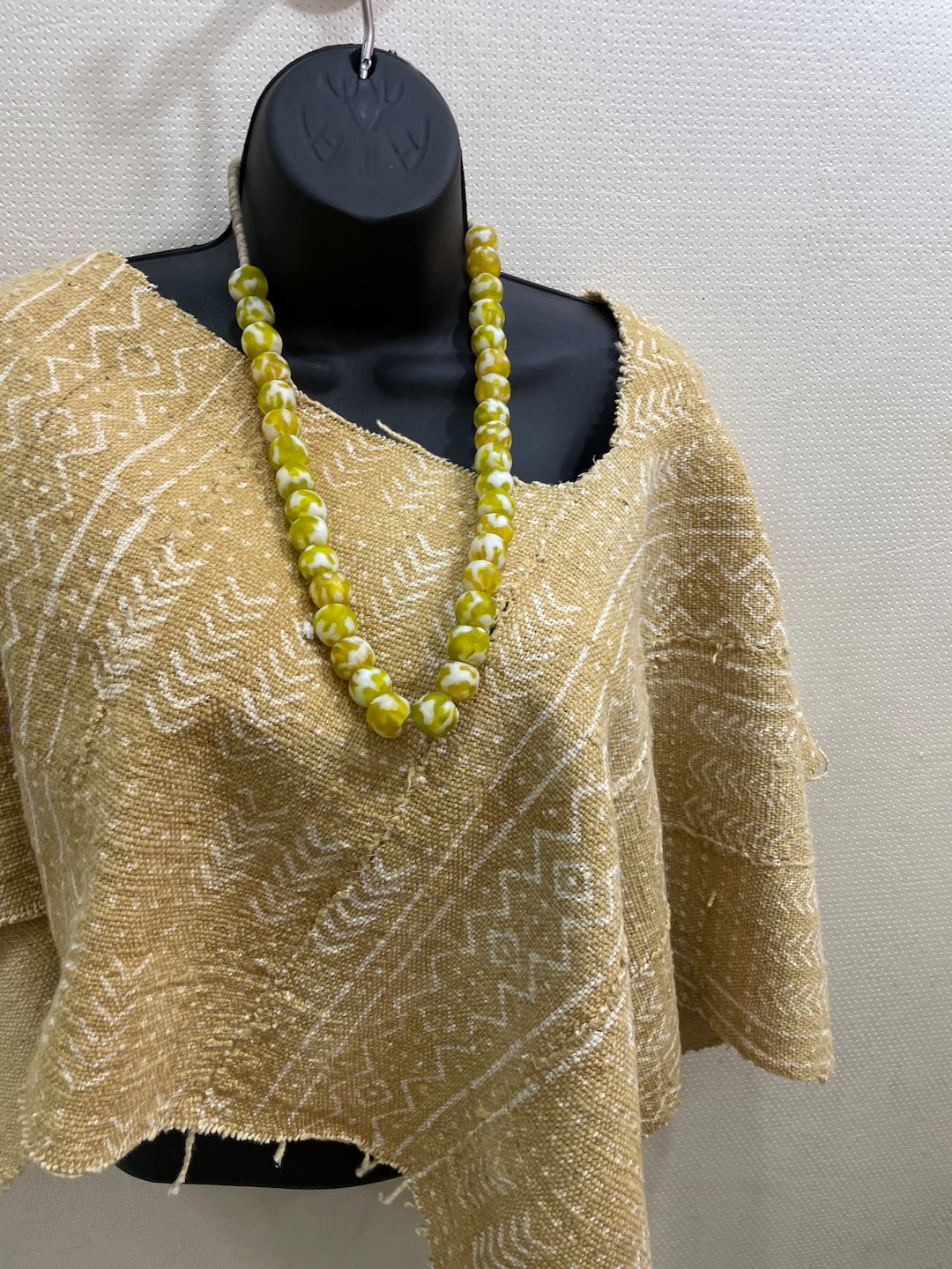 Vintage Shrug,women King Mudcloth Shrug With Tribal Beads, African