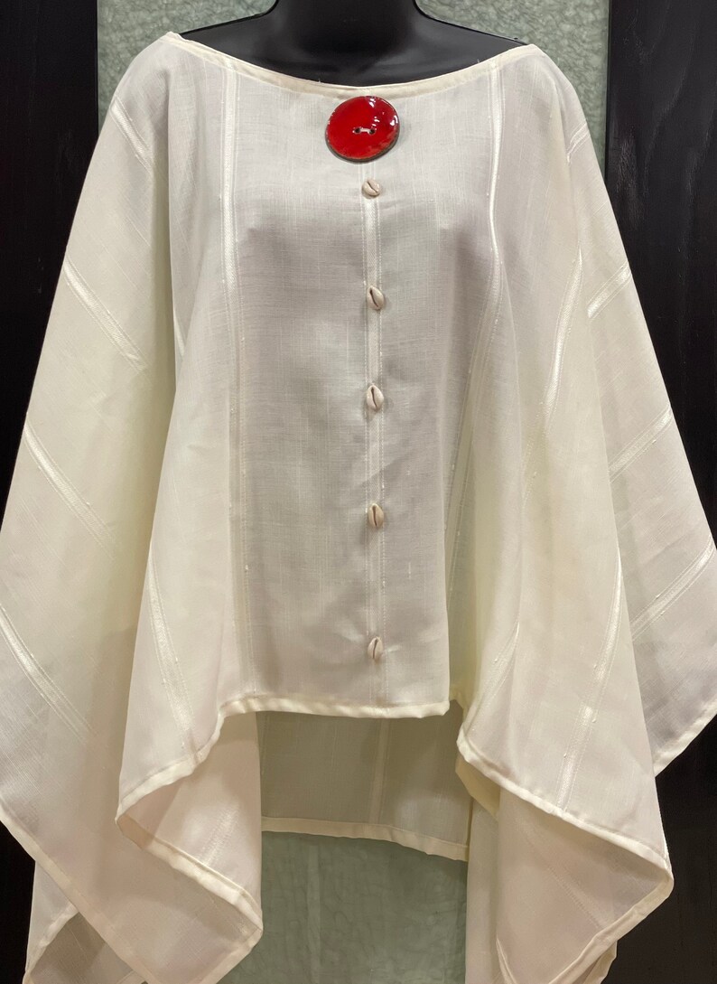 Linen Poncho Creme Linen Shrug African Shrug Ethnic Shrug Etsy