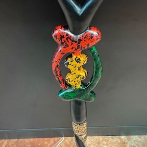Rasta Cane , Gyname Cane , Wooden Cane, Hand Crafted Cane , Walking Stick, Christmas Gift