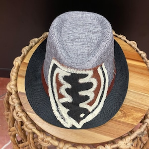 Gyname Fedora Hat, Adrinka Hat , Grey Stingy Brim