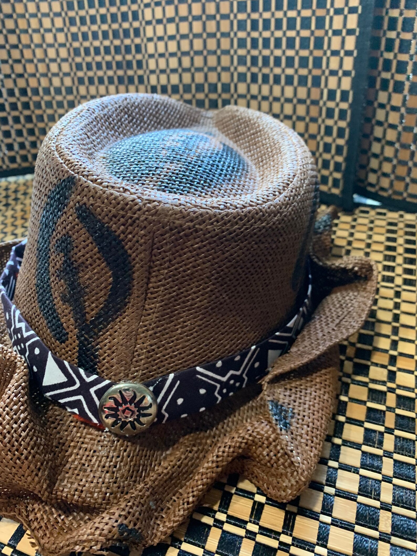 Brown Straw Hat African Straw Hat Zulu Hat Ethnic Hat | Etsy