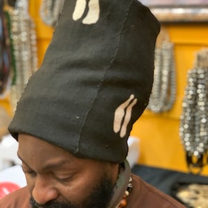 Rastafarian Hat, Locs Hat, Dreadlocks Hat, Mudcloth Locs Hat, Bogolan Locs Hat
