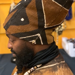 Dreadlocks Hat, Locs Hat, Mudcloth Locs Hat, Bogolan Locs Hat, Locs Locs Tam, RW, Roots Hat