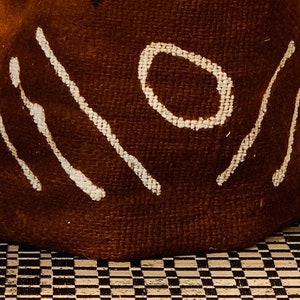 Brown And White Kufi, Kufi, Men Kufi, African Men Hat, Unisex African Hat, Bogolan Hat, Bogolan Kufi
