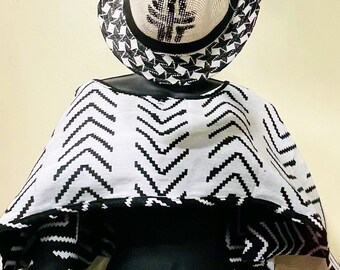 Black And White Shrug, Shrug And Hat, African Shrug , Kimono, African Cape , African Poncho