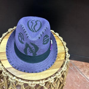 Purple Fedora, Purple Adrinka Hat, Purple Gyname Hat, Purple Stingy Brim , Putple Men Hat ,Purple Women Hat , Purple Summer Hat, Unisex Hat
