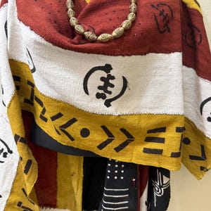Mudcloth Wrap, African Wrap , Multicolor Mudcloth Shawl, African Shawl, African Throw, Bogolan Shawl, Bogolan Cape, Bogolan Jacket, Mudcloth