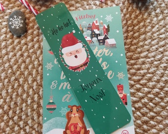 Marque pages de Noël, père Noël, marque pages plastifié