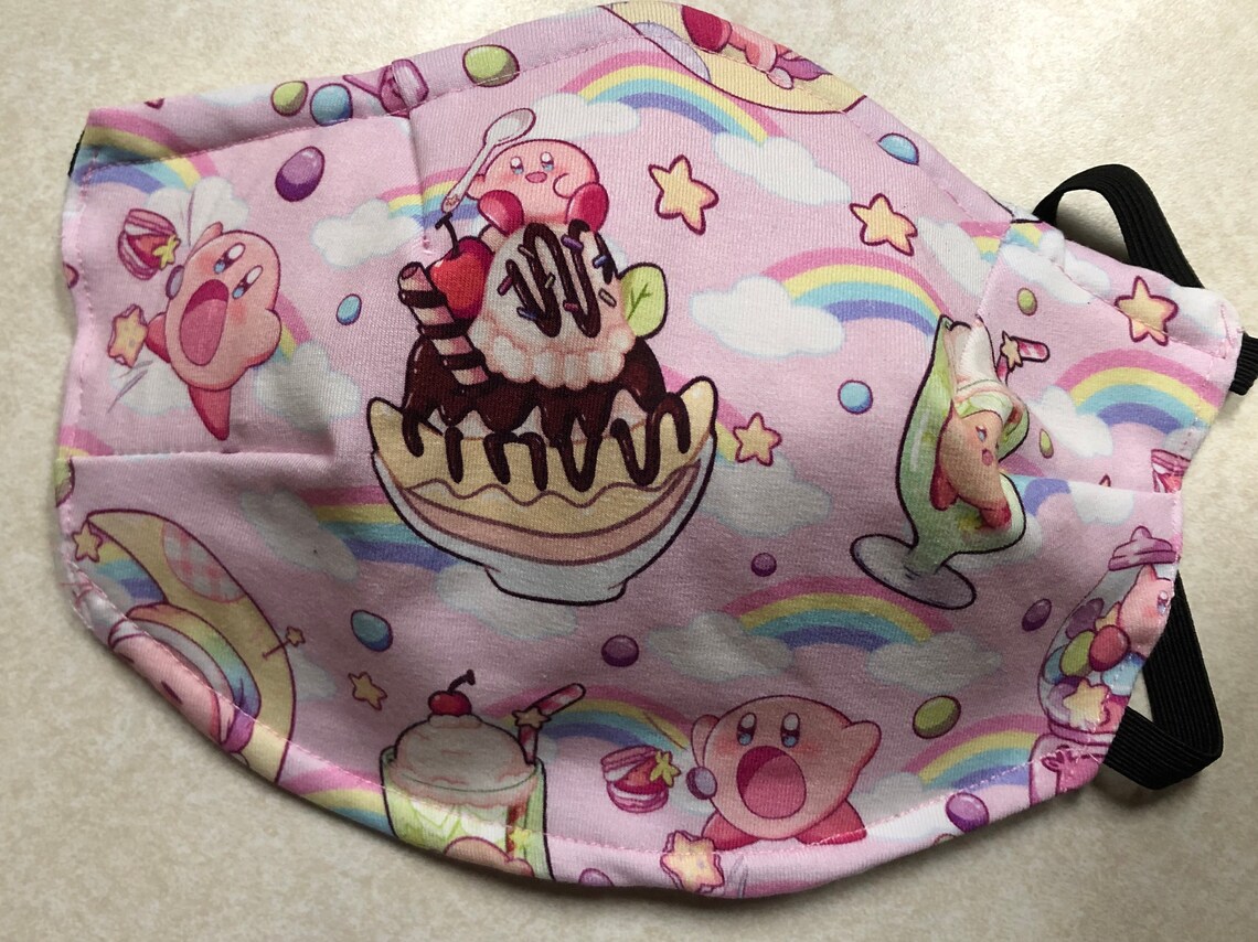 PINK Kirby Face Mask Around the EAR Fit Etsy