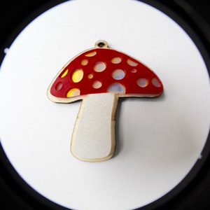mushroom ornament/red mushroom christmas ornament/acrylic ornament/fungus ornament/free shipping