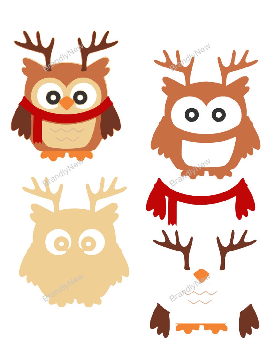 Owl Christmas Design / SVG PNG DXF Download / File for | Etsy