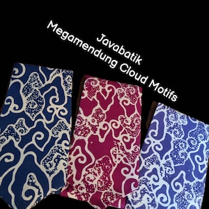 Javanese cotton batik ties block printed Natural dyes &quot;Megamendung &quot; Cloud Motifs mens gifts-special occasion-Father&#39;s Day.