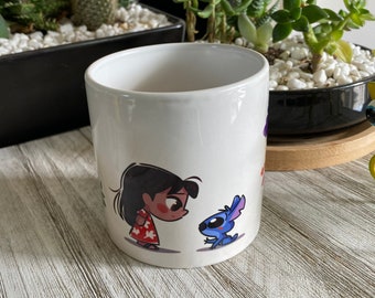 Lilo and Stitch (Lilo & Stitch) Succulent Pot, Disney Princesses Succulent Pots, Lilo and Stitch