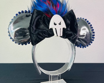 Hades Inspired Mickey Ears – Princess Theme Park Ears – Handmade Disney Park Outfit Headband.
