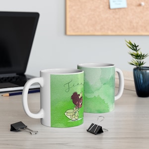 Tiana and the Frog cute Ceramic Mug 11oz, The Princess and the Frog, Tiana baby, Disney Princess.