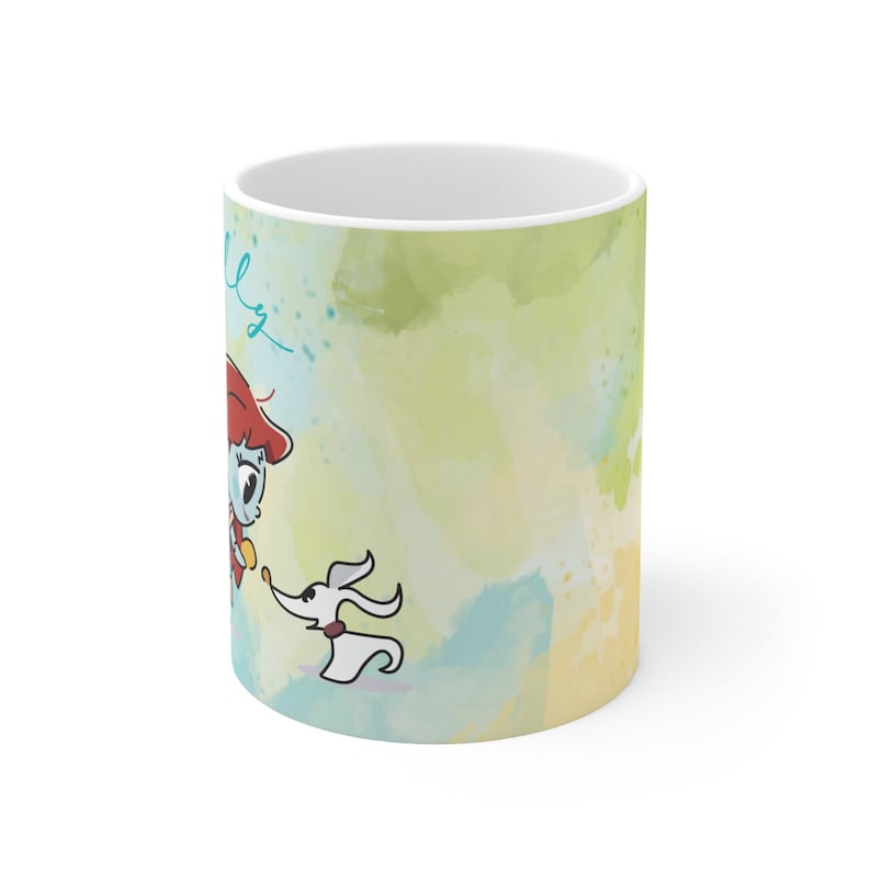 Sally and Zero cute Ceramic Mug 11oz, Sally and Zero babies, Jack and Sally, Nightmare Before Christmas, Disney Princess. image 3