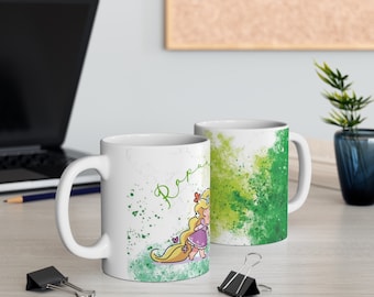 Rapunzel and Pascal cute Ceramic Mug 11oz, Tangled, Rapunzel and Pascal babies, Disney Princess.