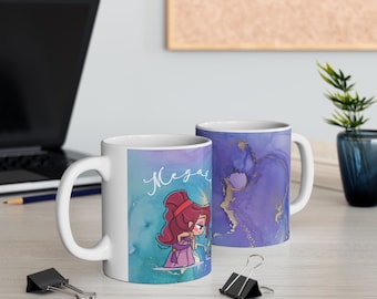 Megara and Panic cute Ceramic Mug 11oz, Megara and Panic babies, Hercules, Disney Princess.