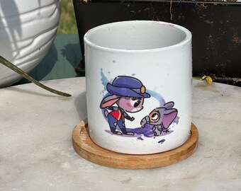 Judy och Finnick (Zootopia) Suckulentkruka, Disney Prinsessor Suckulentkrukor, Zootopia