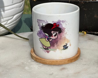 Snow White Succulent Pot, Disney Princesses Succulents Pots