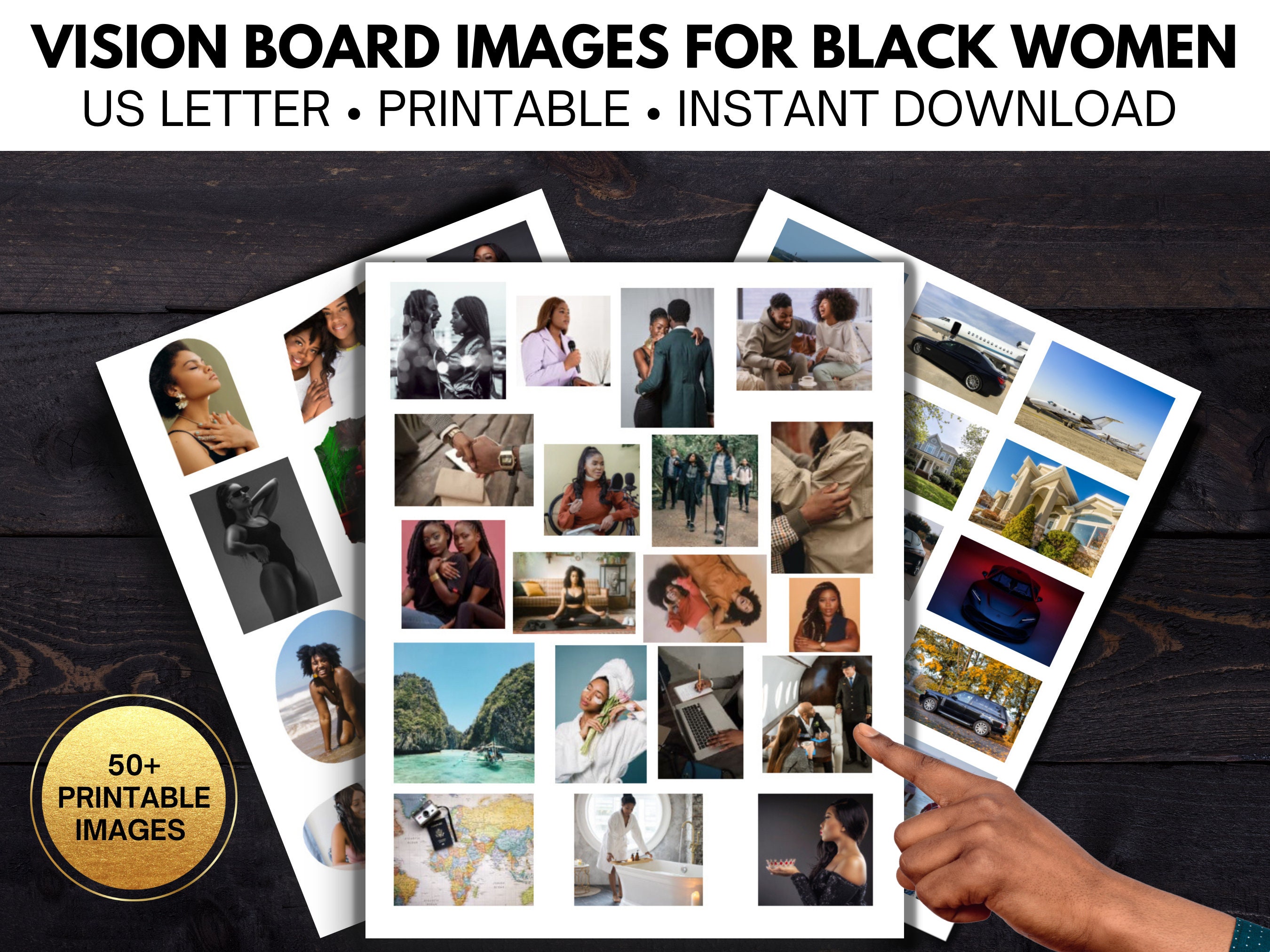 Vision Board Printable Black Women, Vision Board Pictures Kit, Black Woman  Vision Board Images, Vision Board Clipart, Christian Vision Board 
