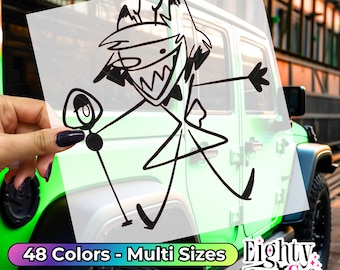 Hazbin Alastor doodle decal Car Decal Alastor Hazbin Hotel Car Sticker Hazbin Hotel Alastor sticker hazbin Alastor doodle car decal