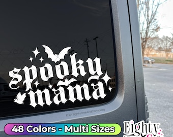 Spooky Mama, Spooky Babe, Spooky Bitch, Spooky Decal, goth car accessories, spooky car accents, bats decal, witchy decals, spooky car