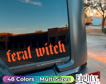Feral witch stay feral goth accessories car decals for women spooky stickers stay feral decal car stickers aesthetic bumper stickers