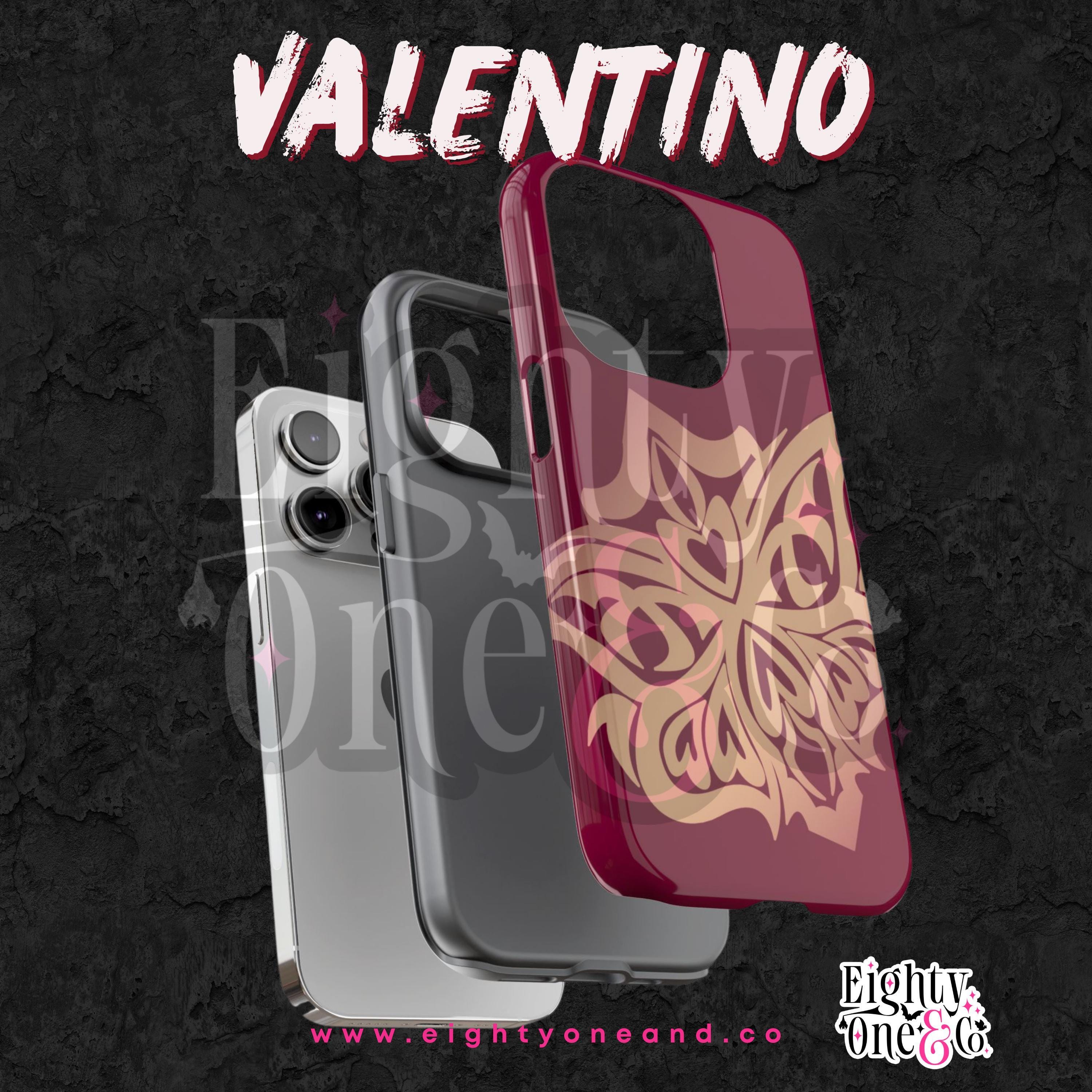 Valentino Phone Case, Hand-drawn Fan Art, Bold Moth-inspired