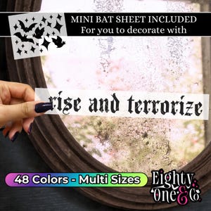 Rise and Terrorize Gothic Mirror Decal Glossy Decal Horror Lovers Gifts ...