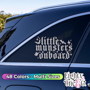 Little munsters onboard decal car window stickers gothic mom decal goth mom sticker baby onboard  baby bat on board gothic baby car decal