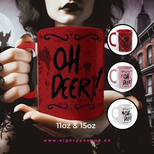 OH DEER Mug Fan Art Alastor&#39;s Mug Alastor Fanart Tea Cup Radio Demon Alastor Hazbin Hotel Inspired Art  Coffee Mug Hazbin Hotel Inspired