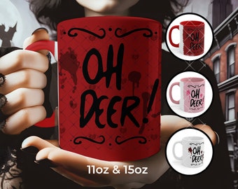 OH DEER Mug Fan Art Alastor&#39;s Mug Alastor Fanart Tea Cup Radio Demon Alastor Hazbin Hotel Inspired Art  Coffee Mug Hazbin Hotel Inspired