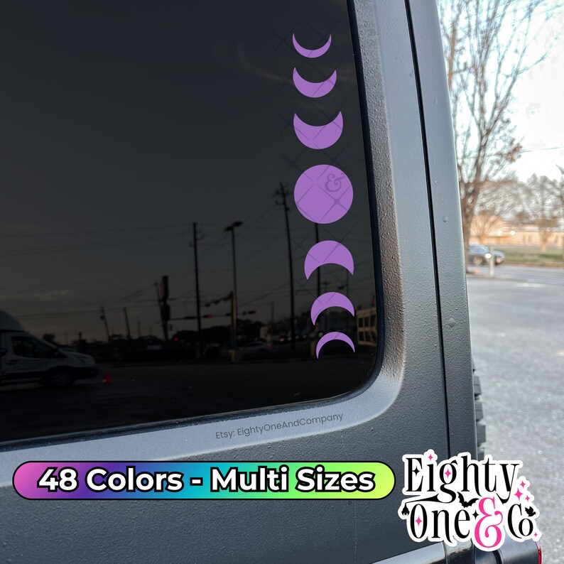 a car window with a sticker that says 48 colors multi sizes