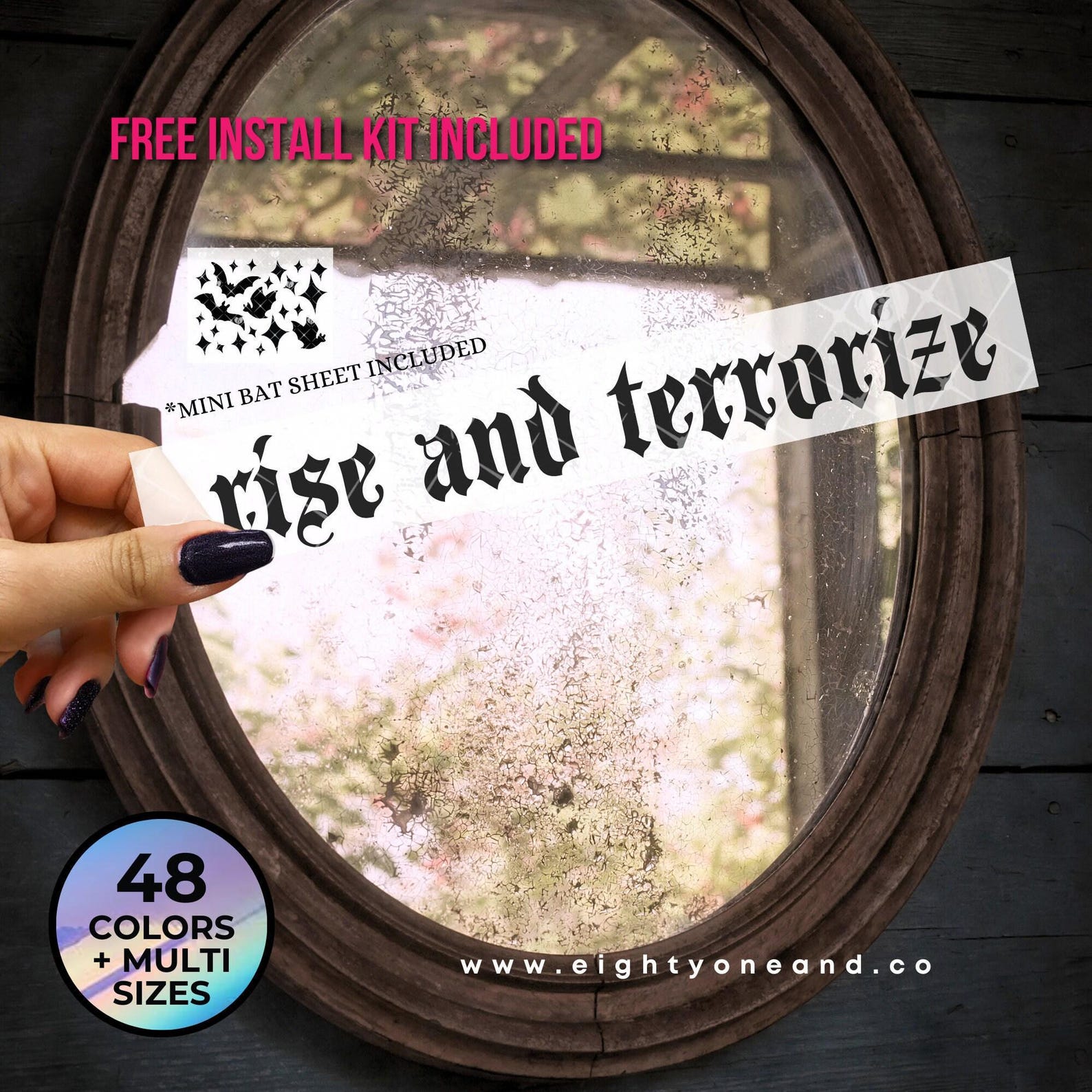 Rise and Terrorize Gothic Mirror Decal Glossy Decal Horror Lovers Gifts ...