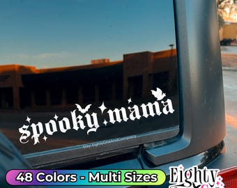 Spooky Mama, Spooky Babe, Spooky Bitch, Spooky Decal, goth car accessories, spooky car accents, bats decal, witchy decals, spooky stickers