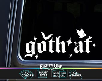 Goth AF, Spooky Babe, Spooky Bitch, Spooky Decal, goth car accessories, spooky car accents, bats decal, witchy decals, spooky car stickers