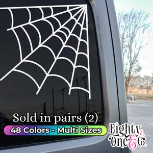 spiderweb decals car decal corner wall decals decal window spooky decals witchy decals gothic decal goth sticker Halloween decal witch car