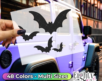 Group of Bat Vinyl Bat Stickers Bat Decals Halloween Decals Spooky Decal goth car mirror decal spooky car accent witchy decal spooky sticker