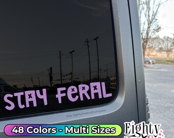 Stay Feral Spooky Babe pastel goth sticker Spooky Decal goth car accessories spooky car accents witchy decals Pink Gothic