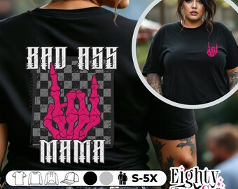 Badass Mama Tee One Bad Mother Punk Rock Style Shirt for Mom Strong as a Mother Mommy Shirt Gift for Wife One Bad Mother Strong Mama