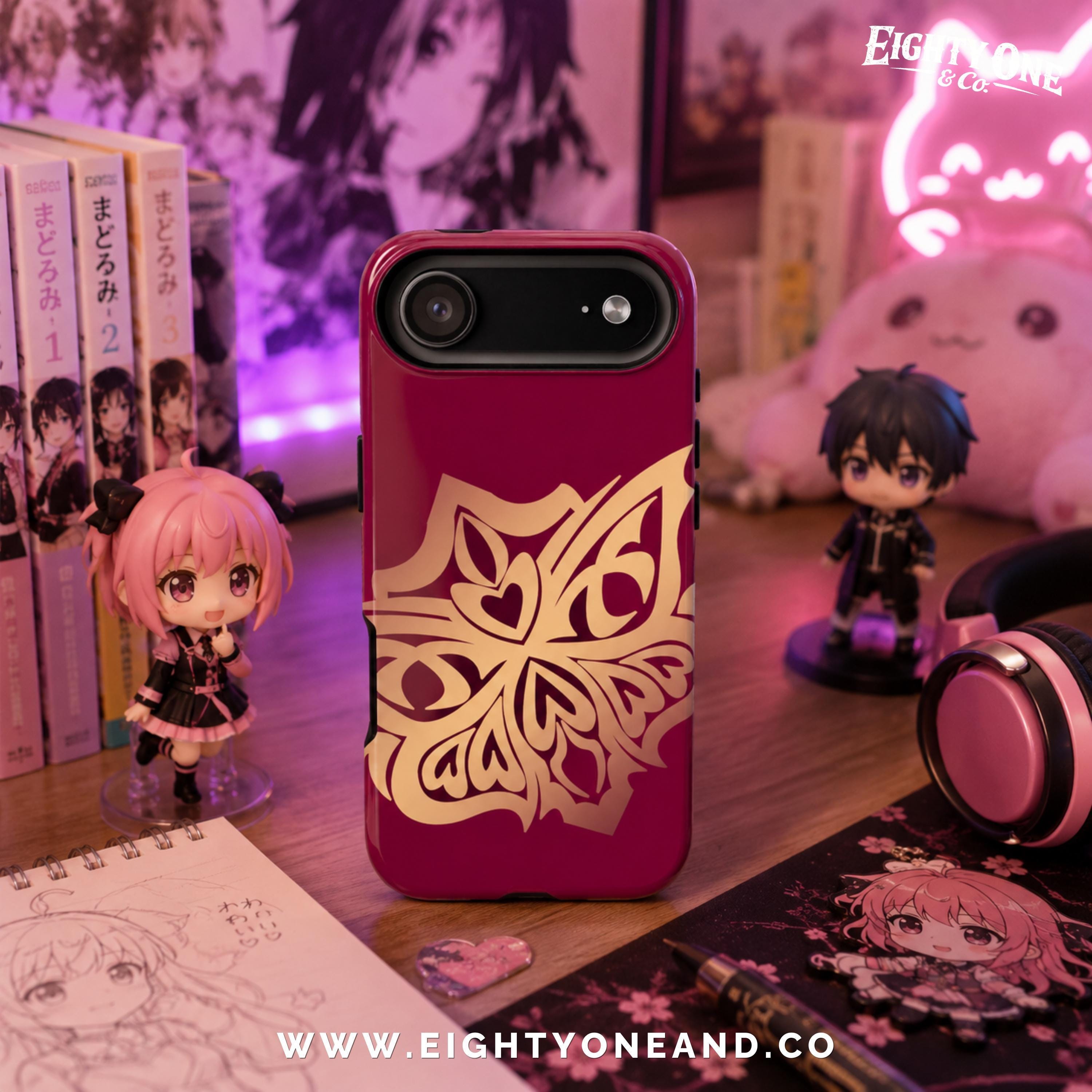 Valentino Phone Case, Hand-drawn Fan Art, Bold Moth-inspired