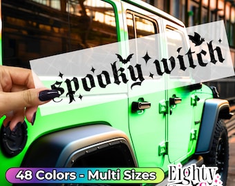 Spooky Witchy Decals & Goth Car Accessories Halloween Stickers Bats Decal Alternative Mom Gift Spooky Vibes for Your Spooky Car