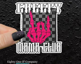 Creepy Mama Club Waterproof Vinyl Sticker For Moms Who Love the Spooky Side
