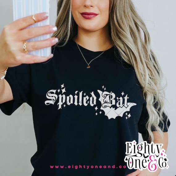 Spoiled Bat halloween style gothic tee gift for spoiled goth brats spooky babe sweatshirt gothic hoodie